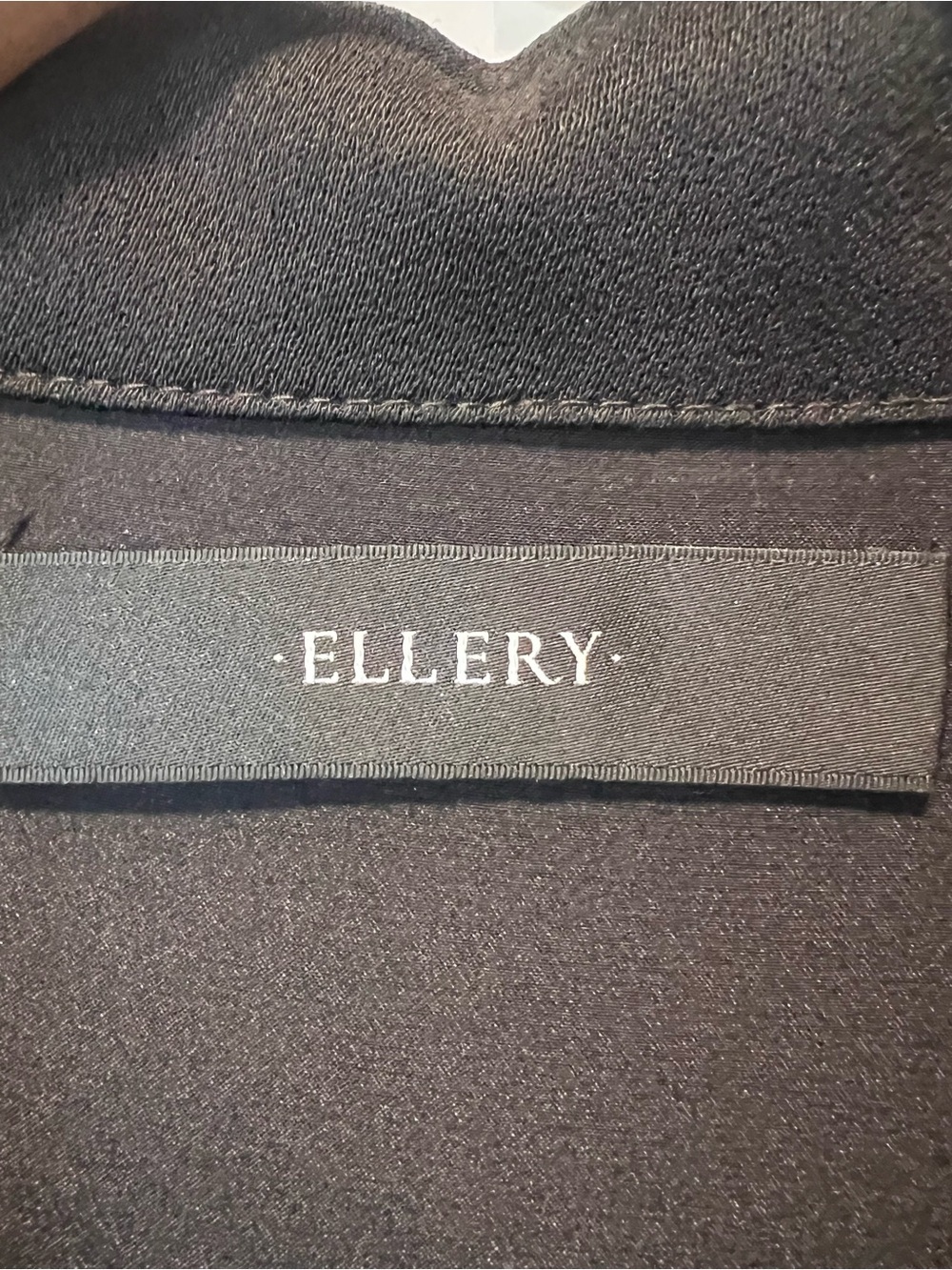 ELLERY Nashville Piped Shirt Dress Black Midi Western Tailored US4 - Picture 9 of 10